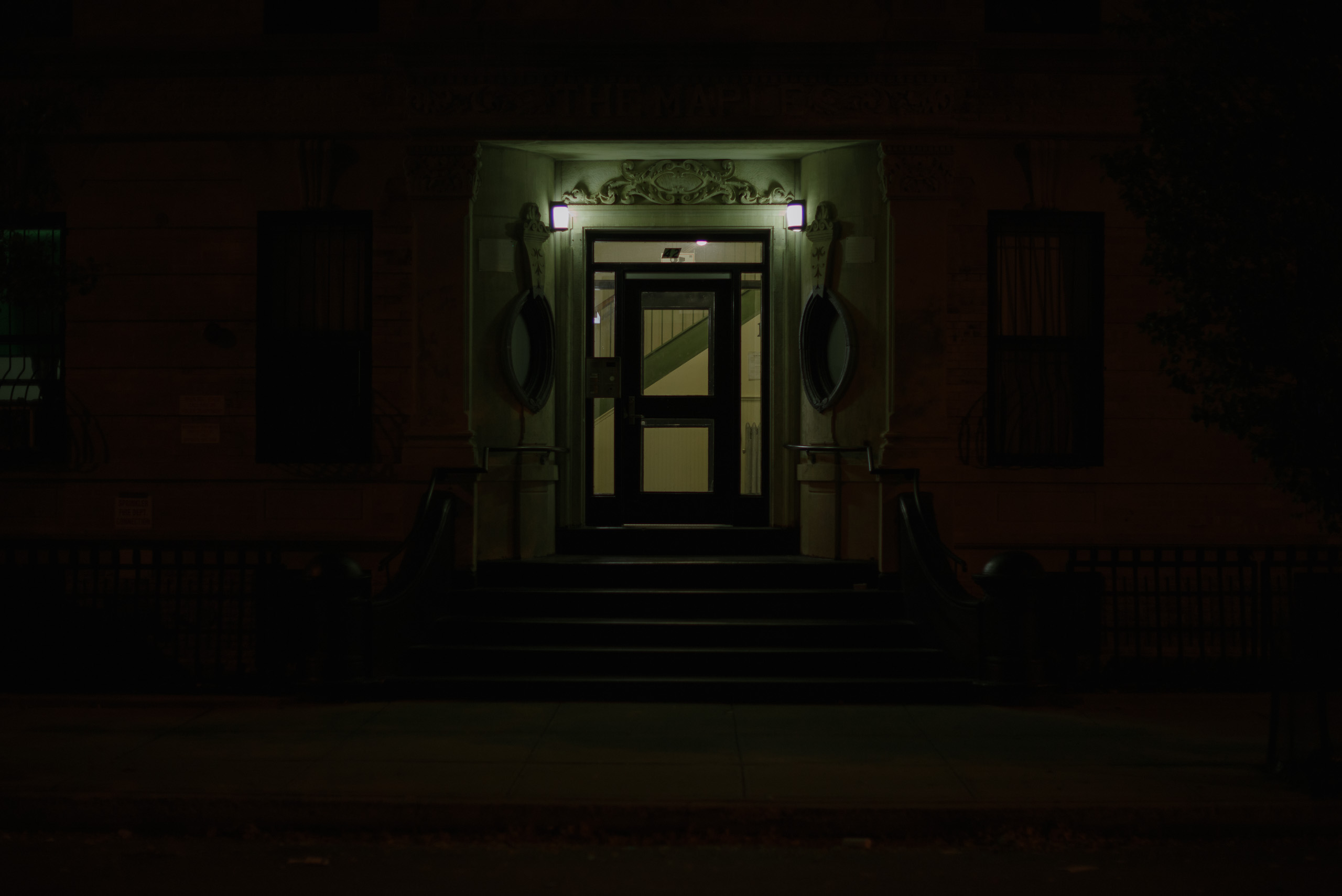 A well-lit doorway on Patchen Ave