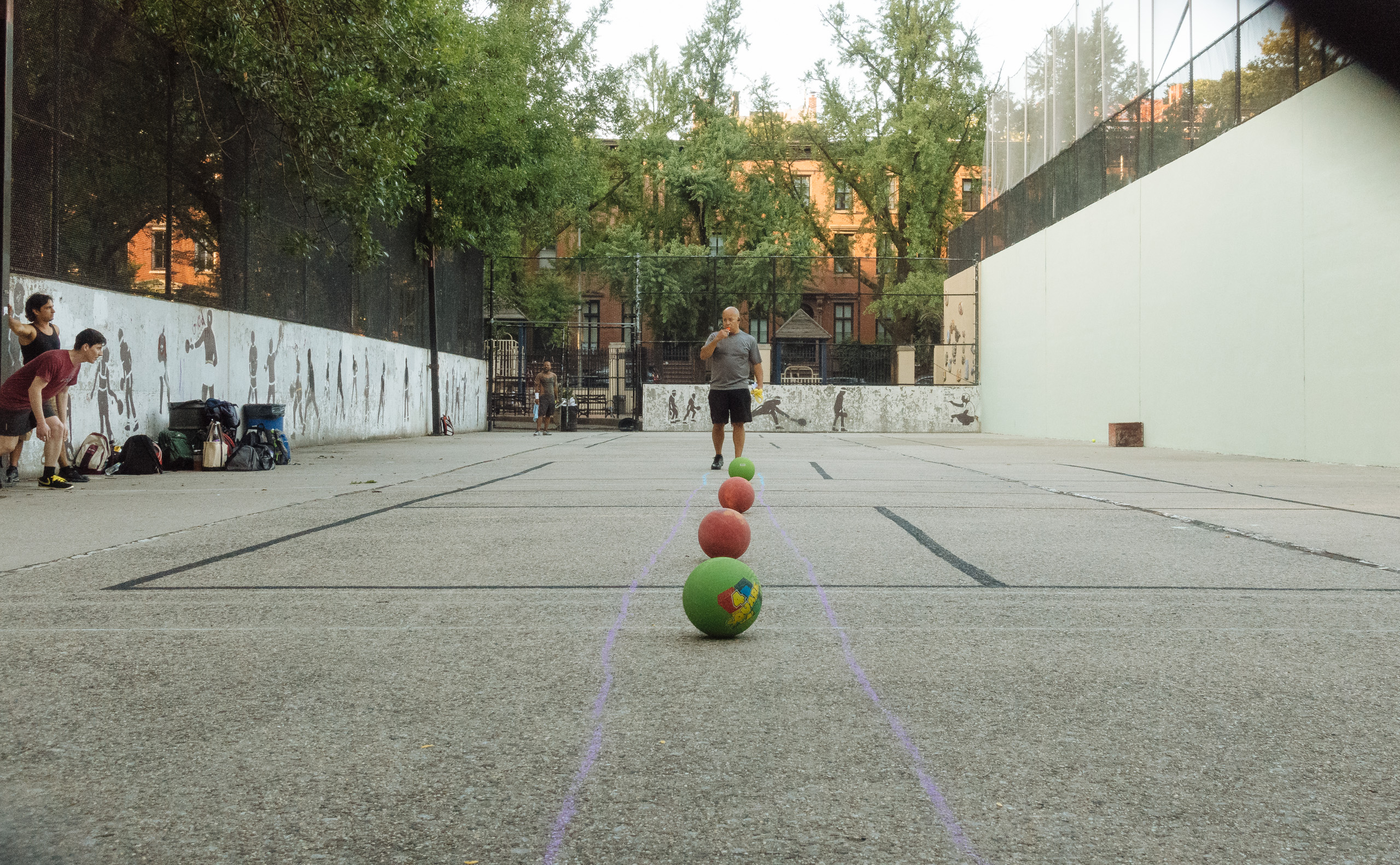 Dodgeball about to start in Manhattan