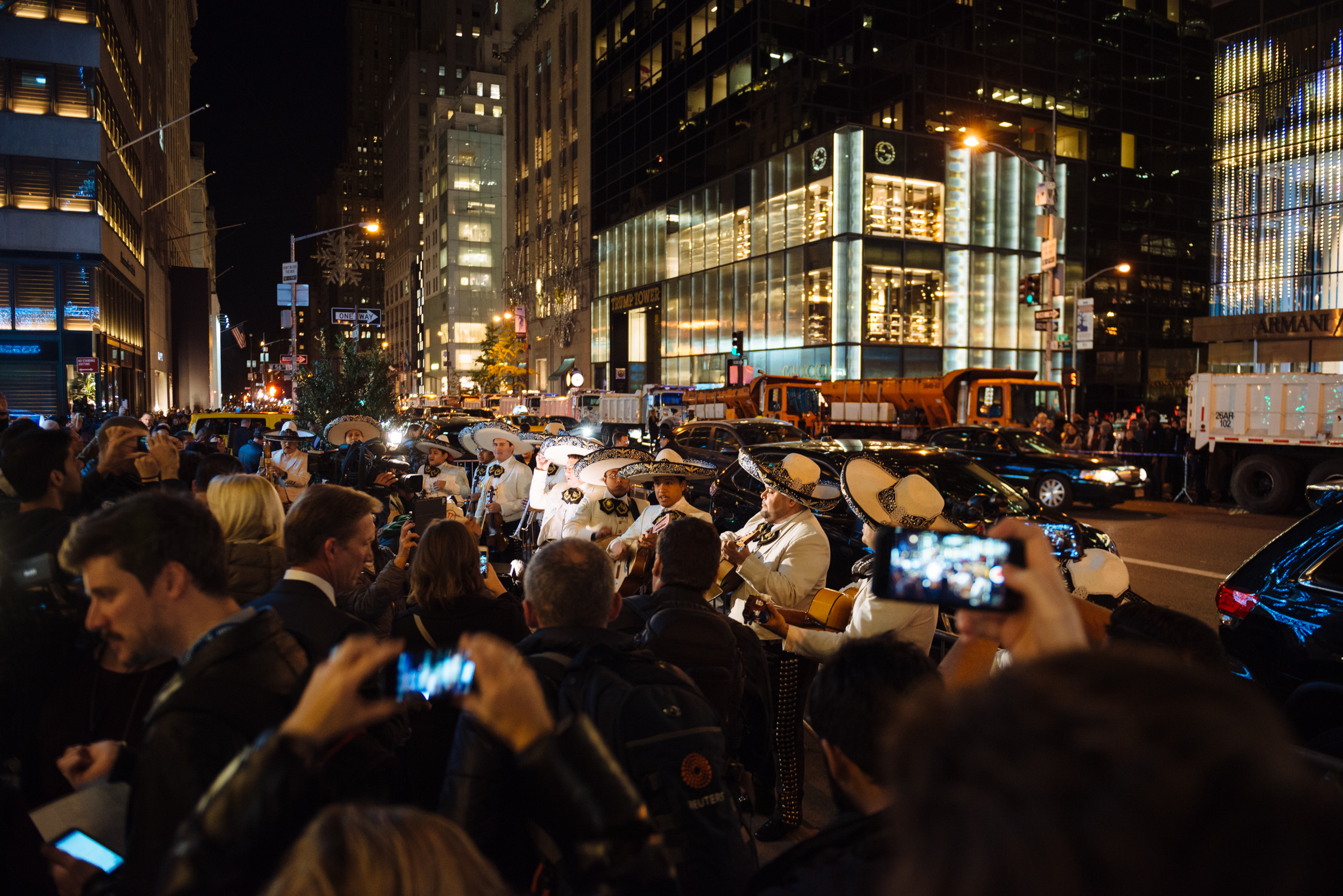 After NYPD escorted them down the street, the mariachi continued to play