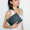 model with handbag