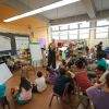 leading an art class