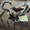 A baby stroller, without the baby.