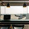 Inside, I'm appreciating the free WiFi but not the heat from proximity to these sunlit windows.