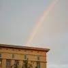 A rainbow over and into or out of Berghain in Berlin
