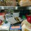 Chocolate bars in a deli meat cooler