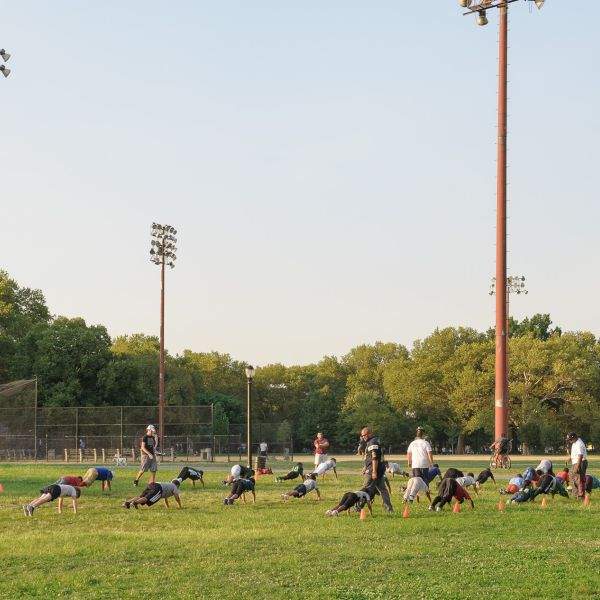 football warm ups mccarren park