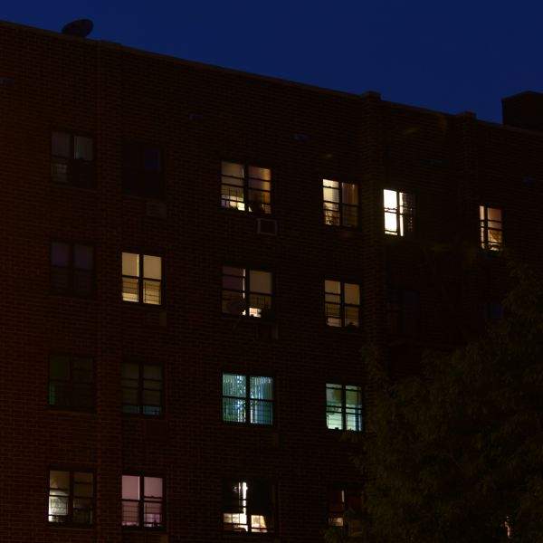 brooklyn bed-stuy apartment building night lights