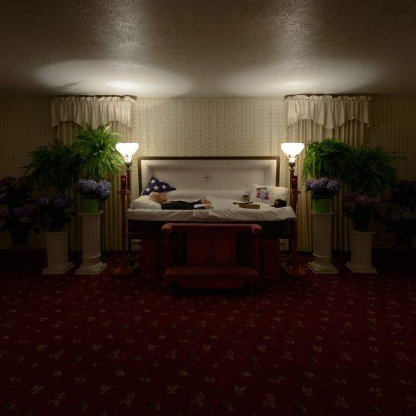 grandfather laid out in casket