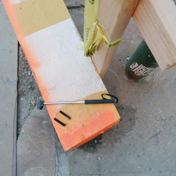 broken selfie stick left behind on bedford avenue in williamsburg