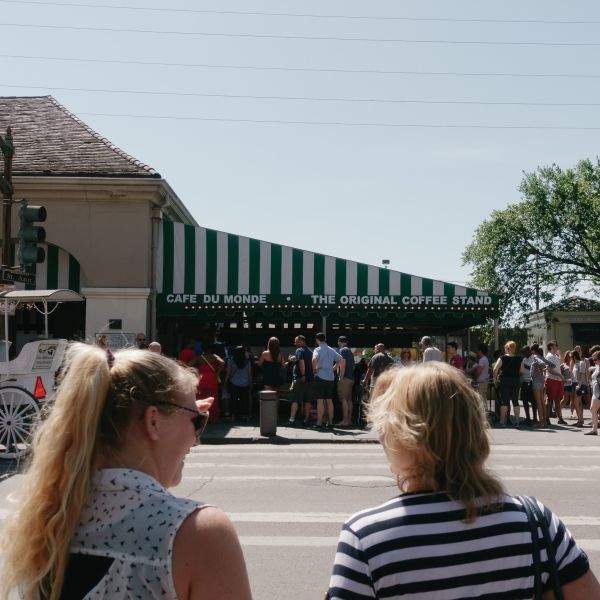observing the crossing at Cafe Du Monde