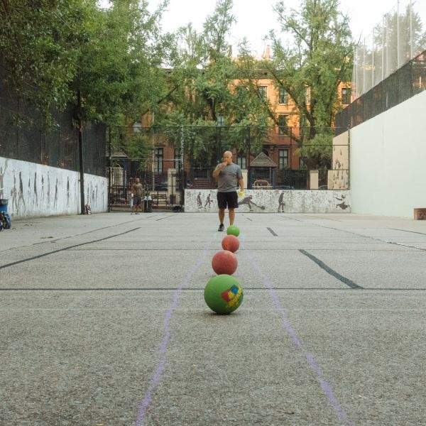 Dodgeball about to start in Manhattan