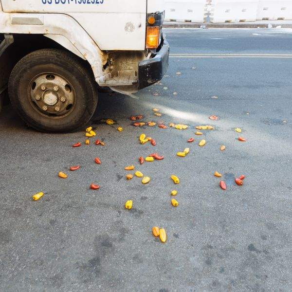 Box truck near pepper carnage.