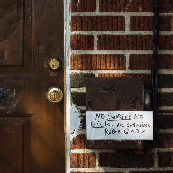 No smoking, no bickering, no cursing, remember God