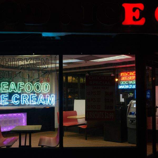 neon sign fried chicken restaurant bed-stuy