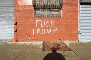 Fuck Trum on Brick Wall
