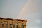 A rainbow over and into or out of Berghain in Berlin A rainbow over and into or out of Berghain in Berlin
