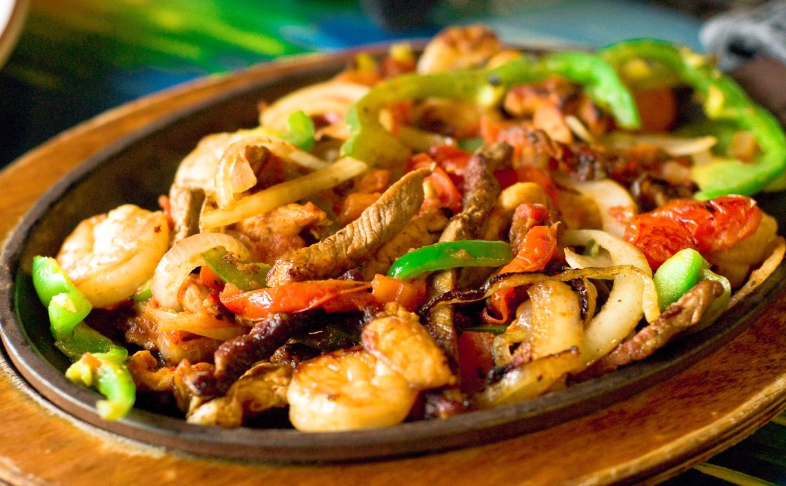 Fajita at El Campesino shrimp peppers