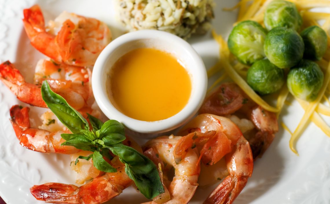 Shrimp with Garlic Butter at Hotel Saxonburg