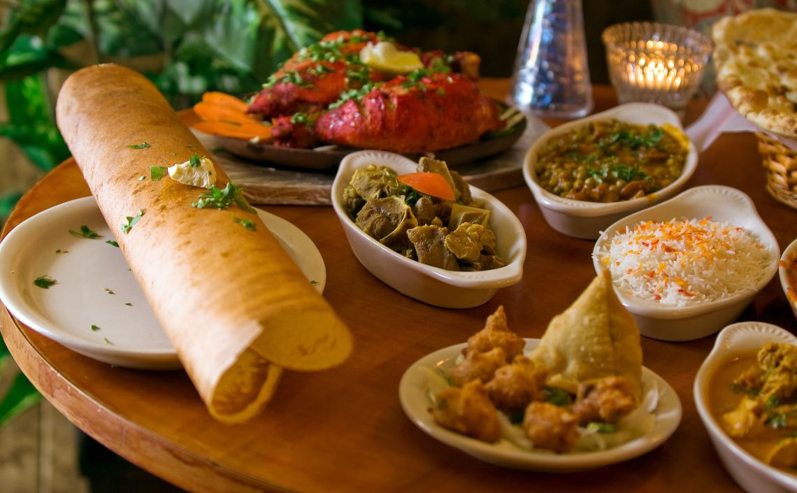 Selection of dishes at Saffron