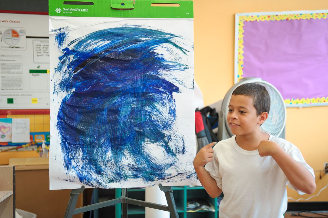 student pride in his artwork