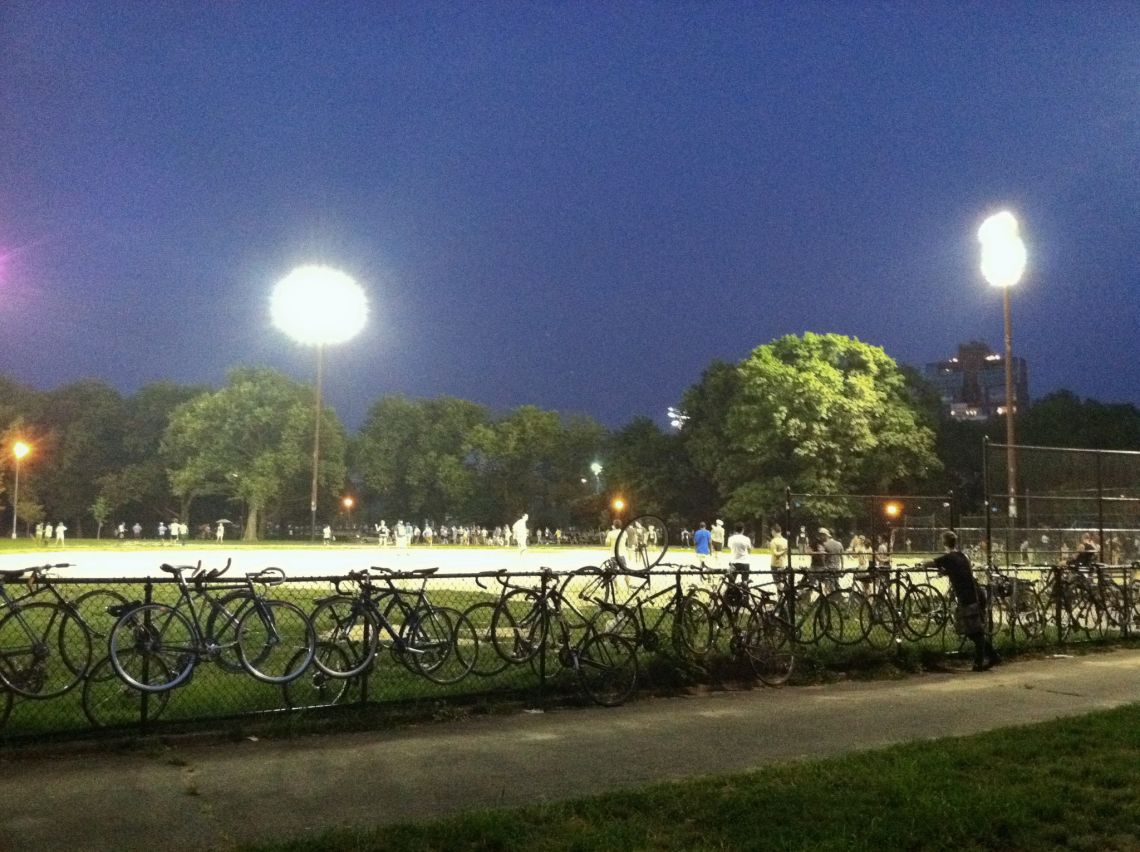 bicycles fence mccarren park kickball youth hipsters