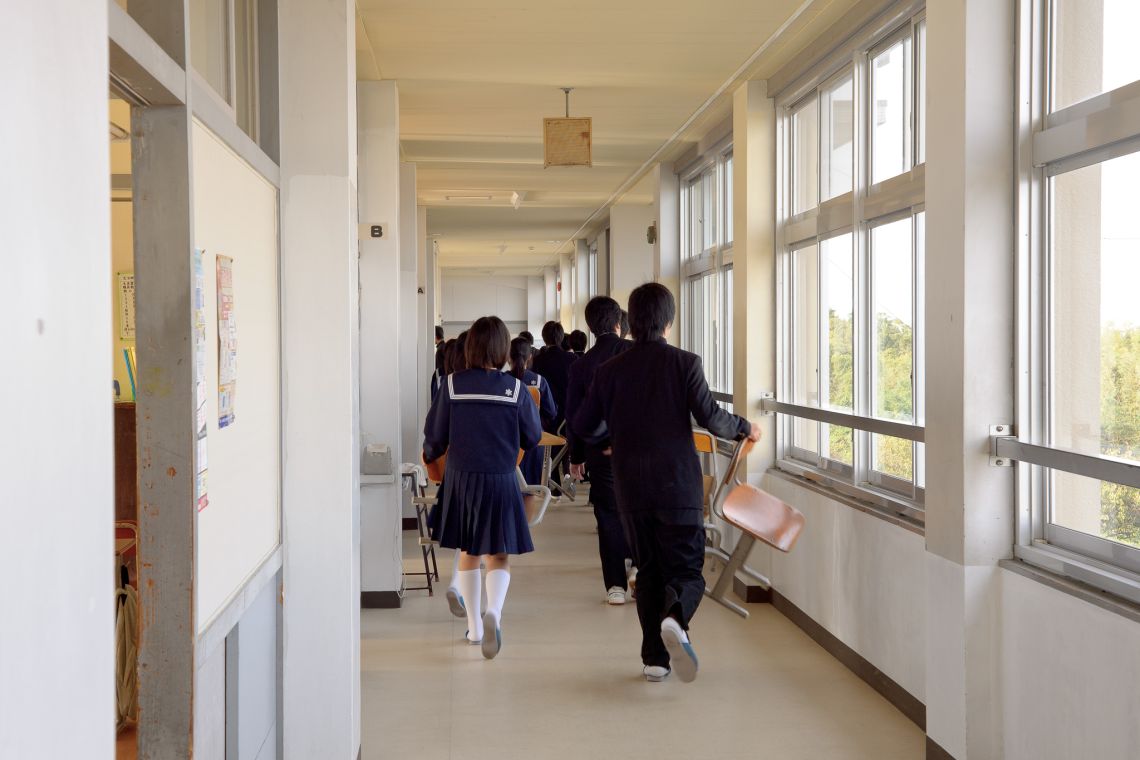 facilities at a middle school in nawa, yonago, japan students