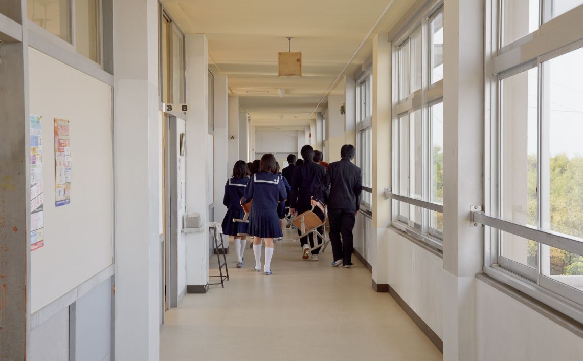 facilities at a middle school in nawa, yonago, japan students