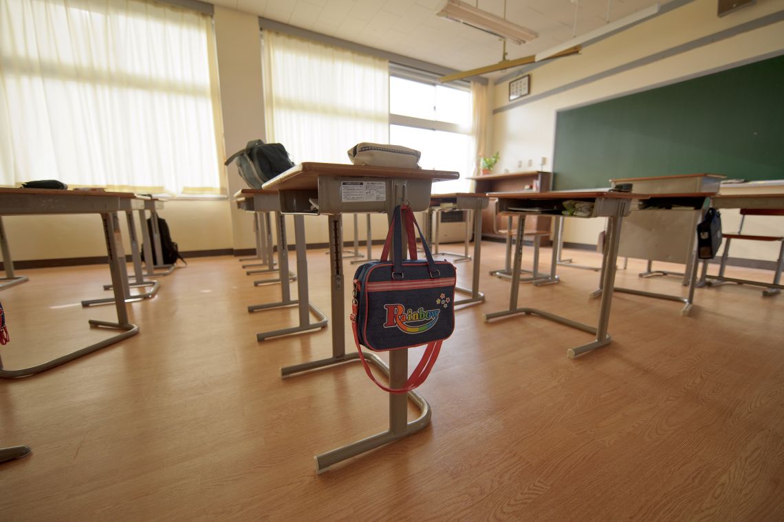 facilities at a middle school in nawa, yonago, classroom