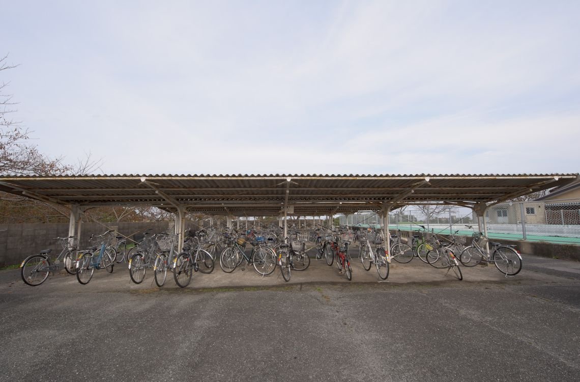 facilities at a middle school in nawa, yonago bicycle parking