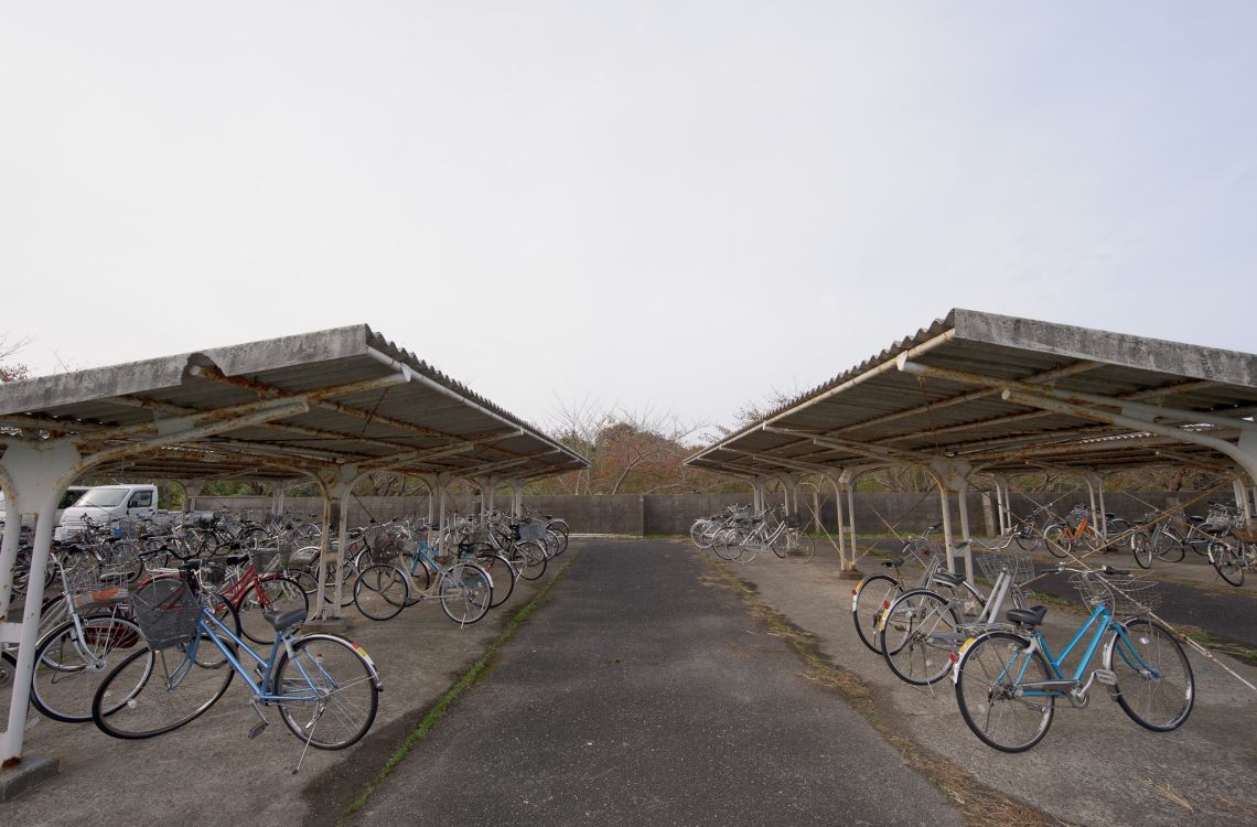 facilities at a middle school in nawa, yonago bicycle parking