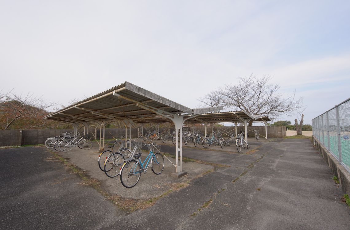 facilities at a middle school in nawa, yonago bicycle parking