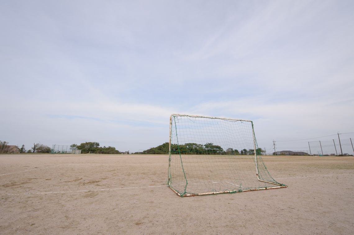 facilities at a middle school in nawa, yonago soccer field