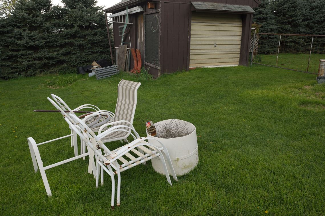 lawn chairs tractor shed