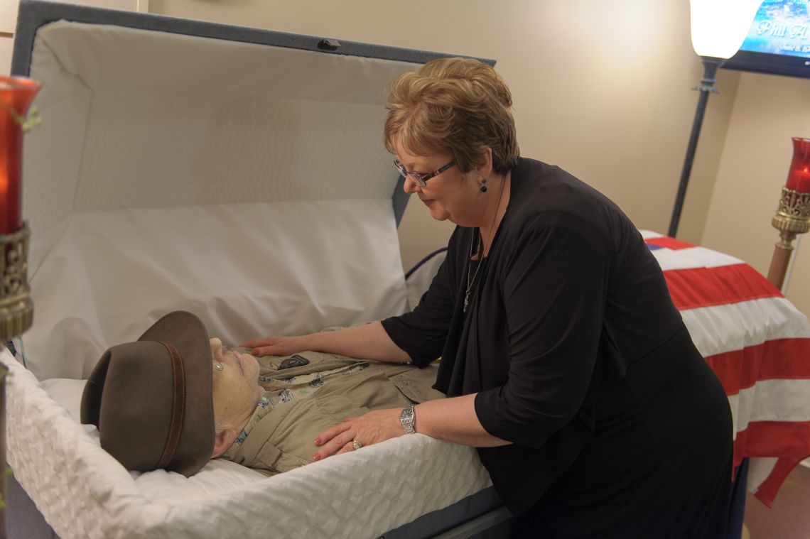 Aunt Sue with Uncle Phil. This is the last image of him I took before they closed the casket.
