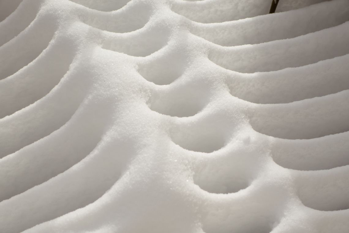 Snow on the fire escape balcony
