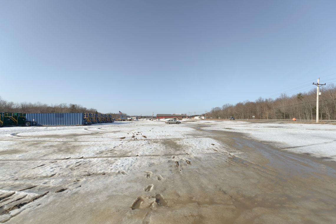 car icy field distant