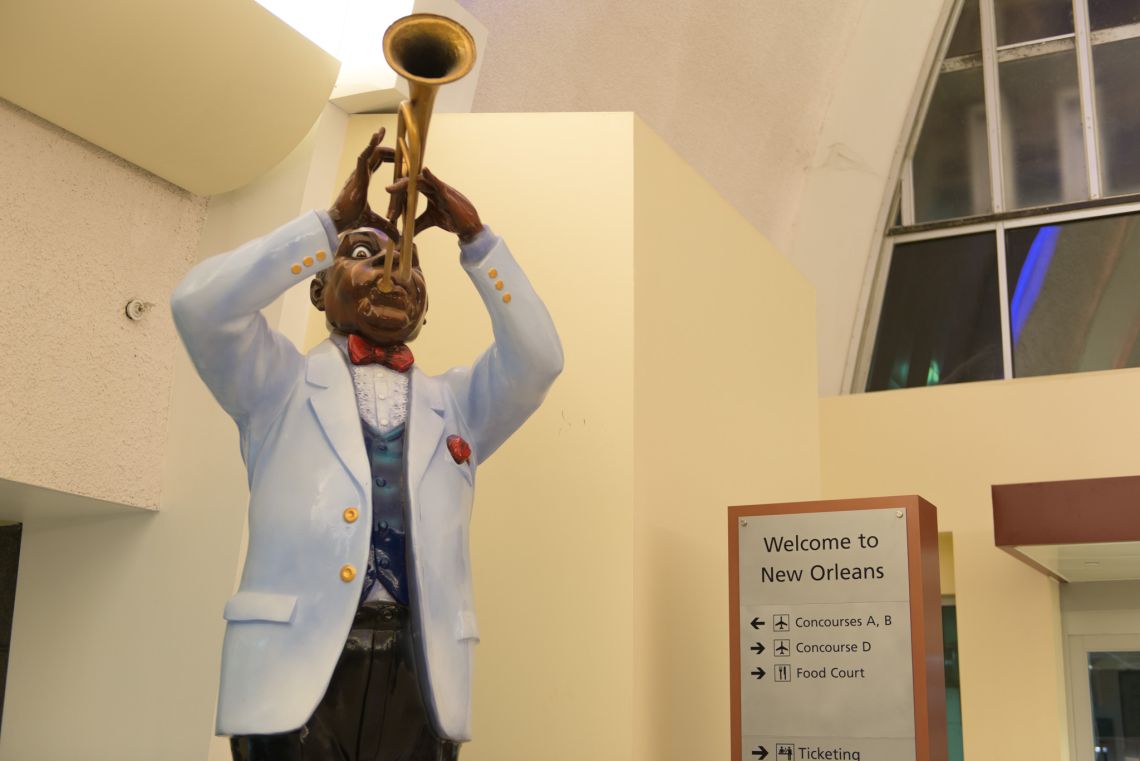 Louis Armstrong statue at New Orleans International Airport