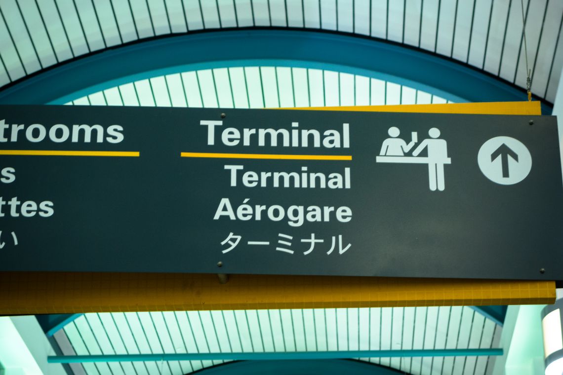 Wayfinding signage for the terminal at MSY