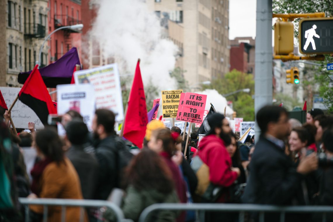 marchers at may day nyc 2015