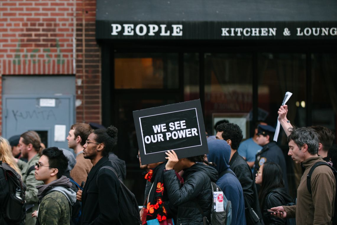 marchers at may day nyc 2015