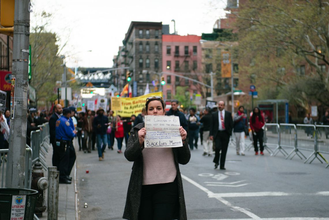 marchers at may day nyc 2015
