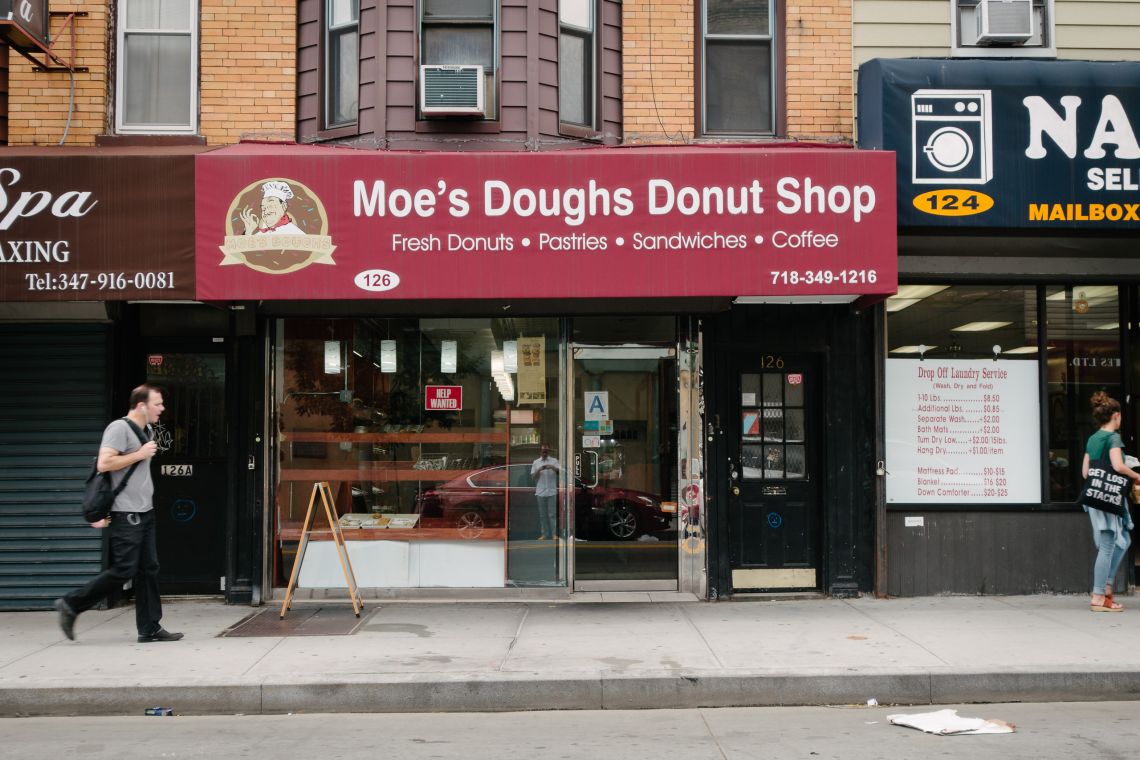 Storefront of Moe's Doughs Donuts