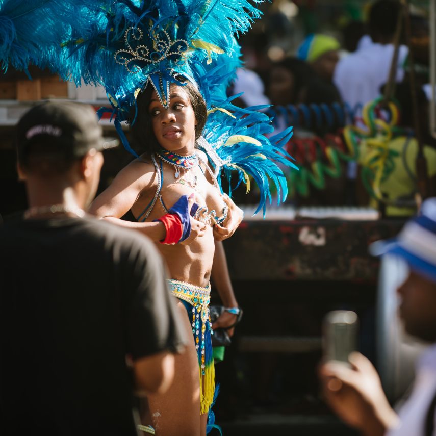 Glances, gazes at the 2015 West Indies Day Parade in Brooklyn