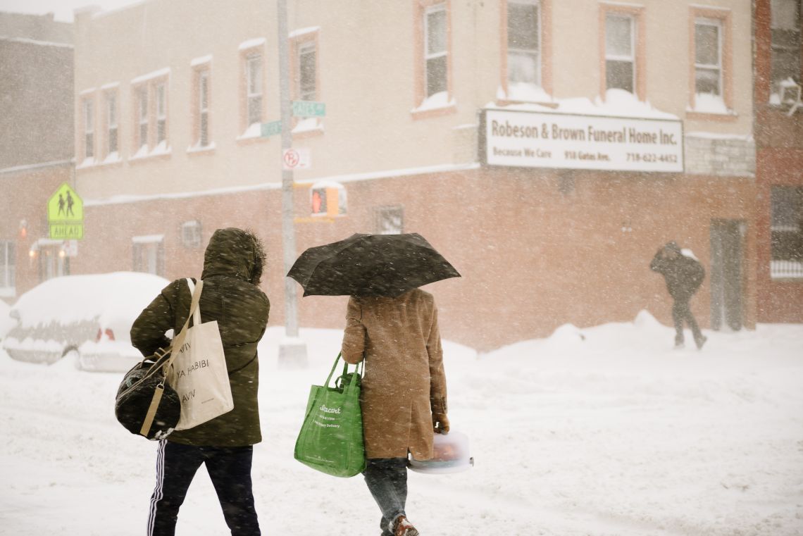 Pedestrians in the street, Patchen Ave