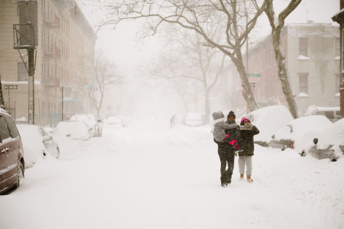 Pedestrians in the street, Patchen Ave