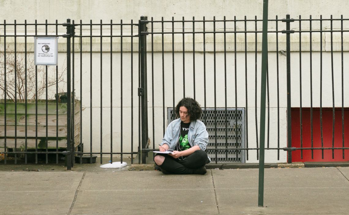 Lyricist at work in the West Village or maybe this is Hudson Square