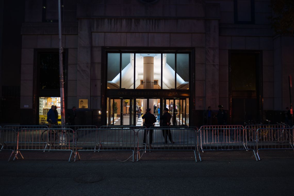 Outside Clinton's Campaign headquarters in Downtown Brooklyn.