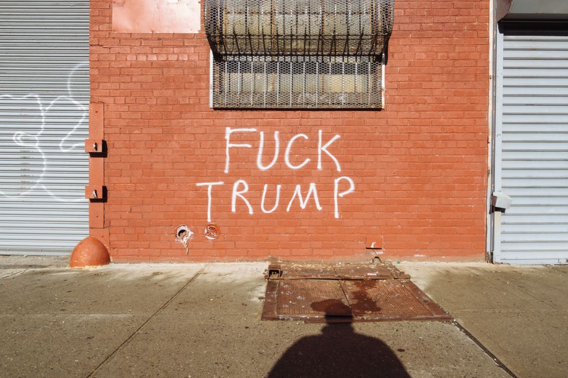 Fuck Trum on Brick Wall