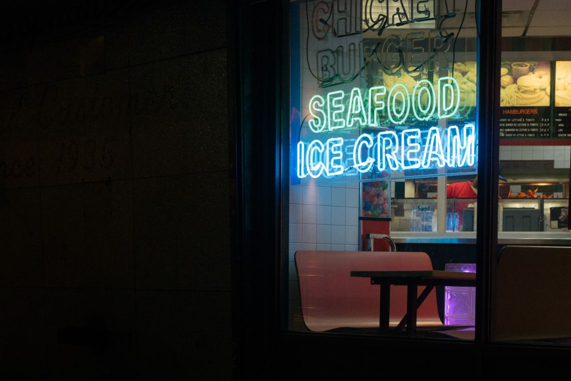 neon sign fried chicken restaurant bed-stuy