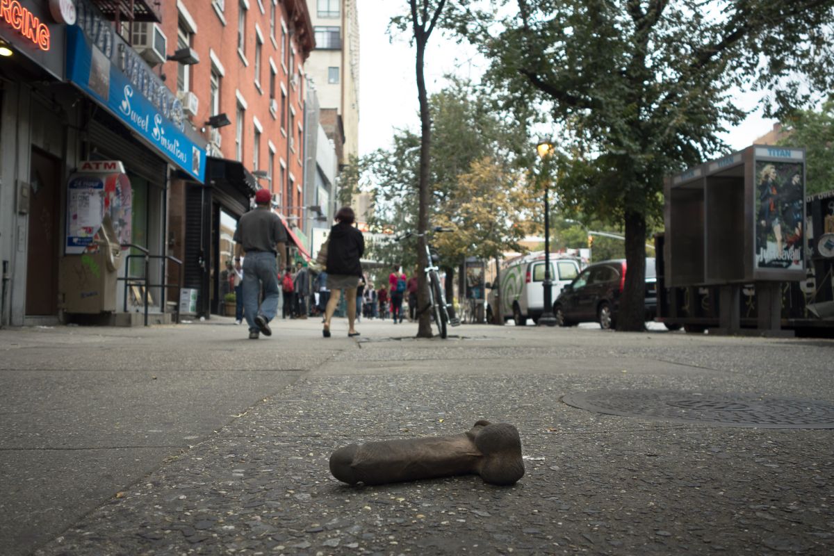 giant dirty dong sidewalk nyc
